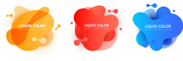 set of graphic liquid gradient splashes vector image