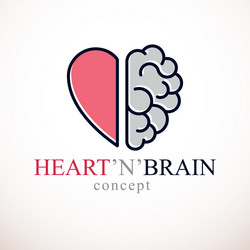 heart and brain concept conflict between emotions vector image