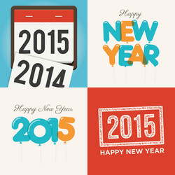 happy new year card set vector image