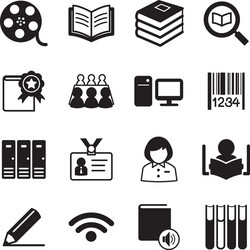 library icons symbol vector image