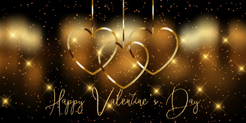 elegant golden valentines day banner vector image