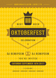 oktoberfest beer festival celebration retro vector image