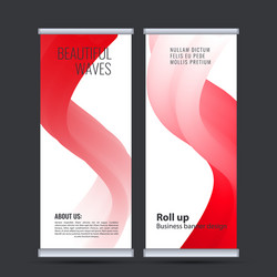 roll up business banner design vertical template vector image