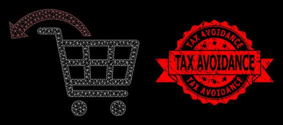 distress tax avoidance stamp and polygonal network vector image