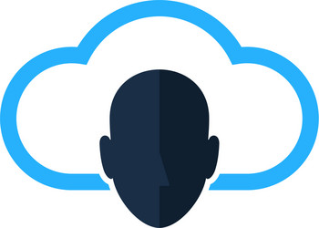 cloud human head logo icon design vector image