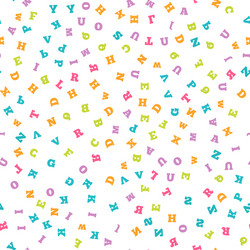 colorful letter seamless pattern on white vector image