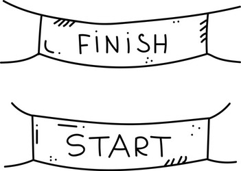 start and finish banner vector image