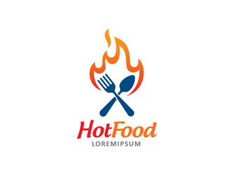 hot food logo symbol or icon template vector image