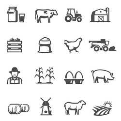 agriculture and farming icons successful farm vector image