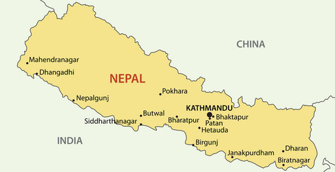 democratic republic of nepal - map vector image