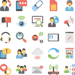 social connections flat icons vector image