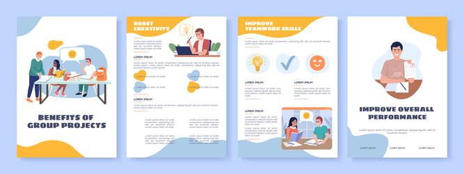 group projects flat brochure template vector image