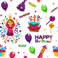 happy birthday party with balloons seamless vector image