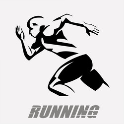 running man symbol stylized silhouette sport vector image