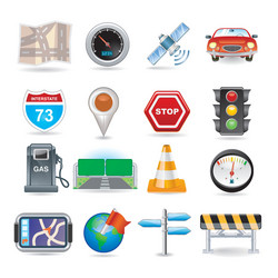 navigation icon set vector image