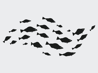 school fish a group silhouette swim vector image