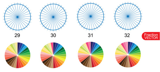 fraction pie clip art for education on white back vector image