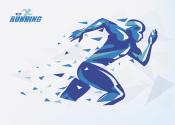 running man sport and competition background vector image