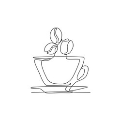 one single line drawing fresh aromatic black vector image