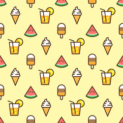 pattern ice cream watermelon slice fruit vector image