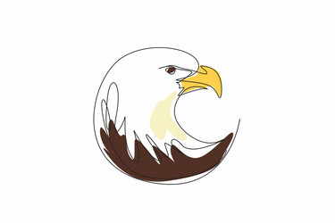 one single line drawing of rounded elegant eagle vector image