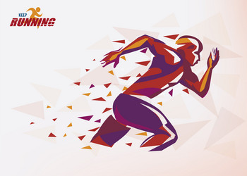 running man sport and competition background vector image