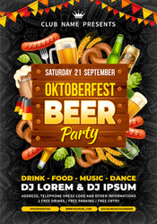 oktoberfest beer party template vector image