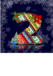 winter number letter with an ornament vector image