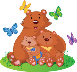 bear famly vector image