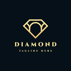 luxury diamond line art geometry logo design vector image