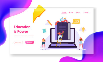 Online education business course landing page vector