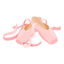 cute pink ballet flats with ribbon footwear vector image