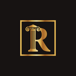 attorney law letter r logo with creative modern vector image