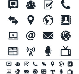 media and communication icons vector image