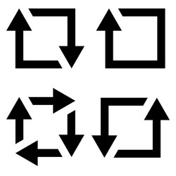 Set icon repost recycling contours square vector