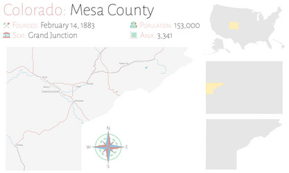 map mesa county in colorado vector image