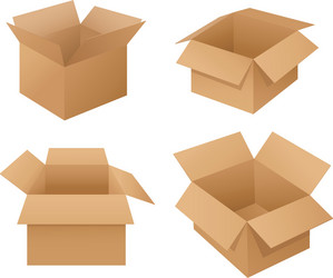 cardboard boxes vector image