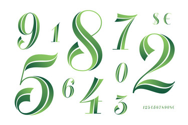 numbers font classical geometric design vector image