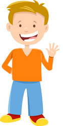 happy boy character cartoon vector image