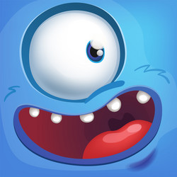 monster face vector image