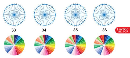 fraction pie clip art for education on white back vector image