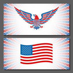 banners of 4th july backgrounds with american flag vector image