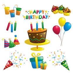 birthday icons vector image