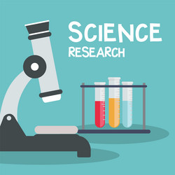 science research microscope test tube blue vector image