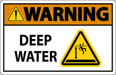 warning sign deep water vector image