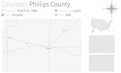 map phillips county in colorado vector image