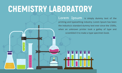 chemistry laboratory concept banner flat style vector image