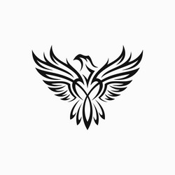 tribal eagle tattoo vector image