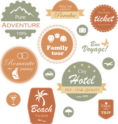 travel and vacation label badge emblem set vector image