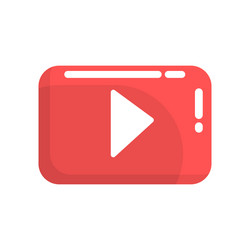 red video play button internet or youtube vector image